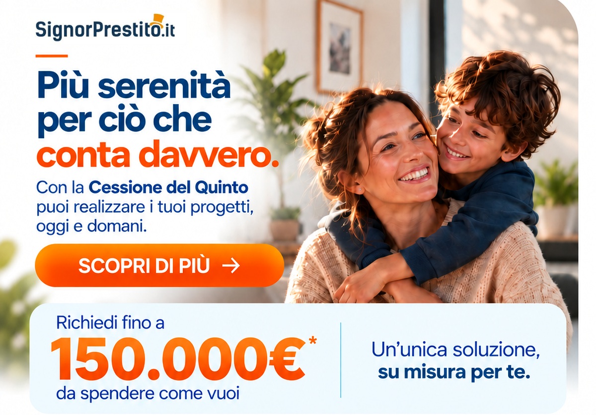 SignorPrestito.it. Cessione del Quinto. Richiedi fino a 150.000 euro. Scopri di più.